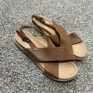 Miz Mooz Sandals Womens 42 Brown Leather Heel Strap Boho Summer Kind Shoes